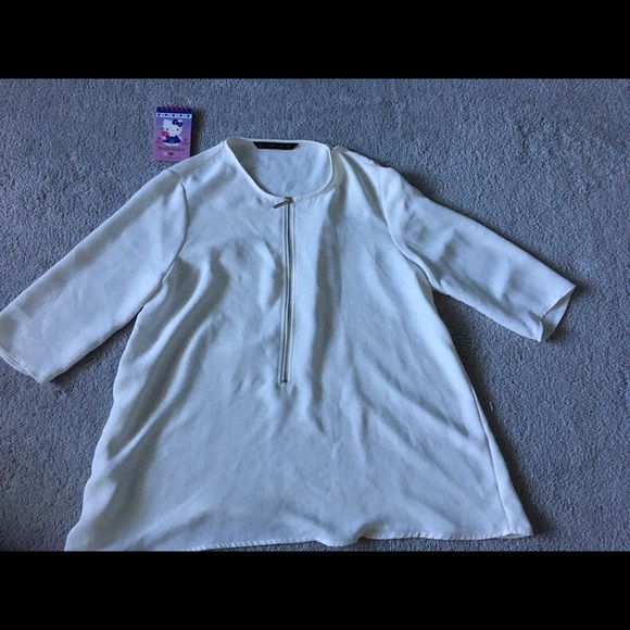 Zara Ivory Tunic Top - Picture 3 of 7